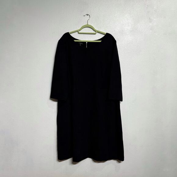 Talbots Black Label Black Ribbed Midi Dress Sz 22W - Picture 1 of 9